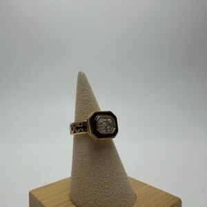 Coach Gold and Black Geometric Ring